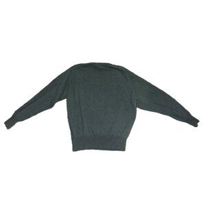 Vintage Fabio Di Firenze Large Green 100% Cashmere V-Neck Sweater Made In Italy